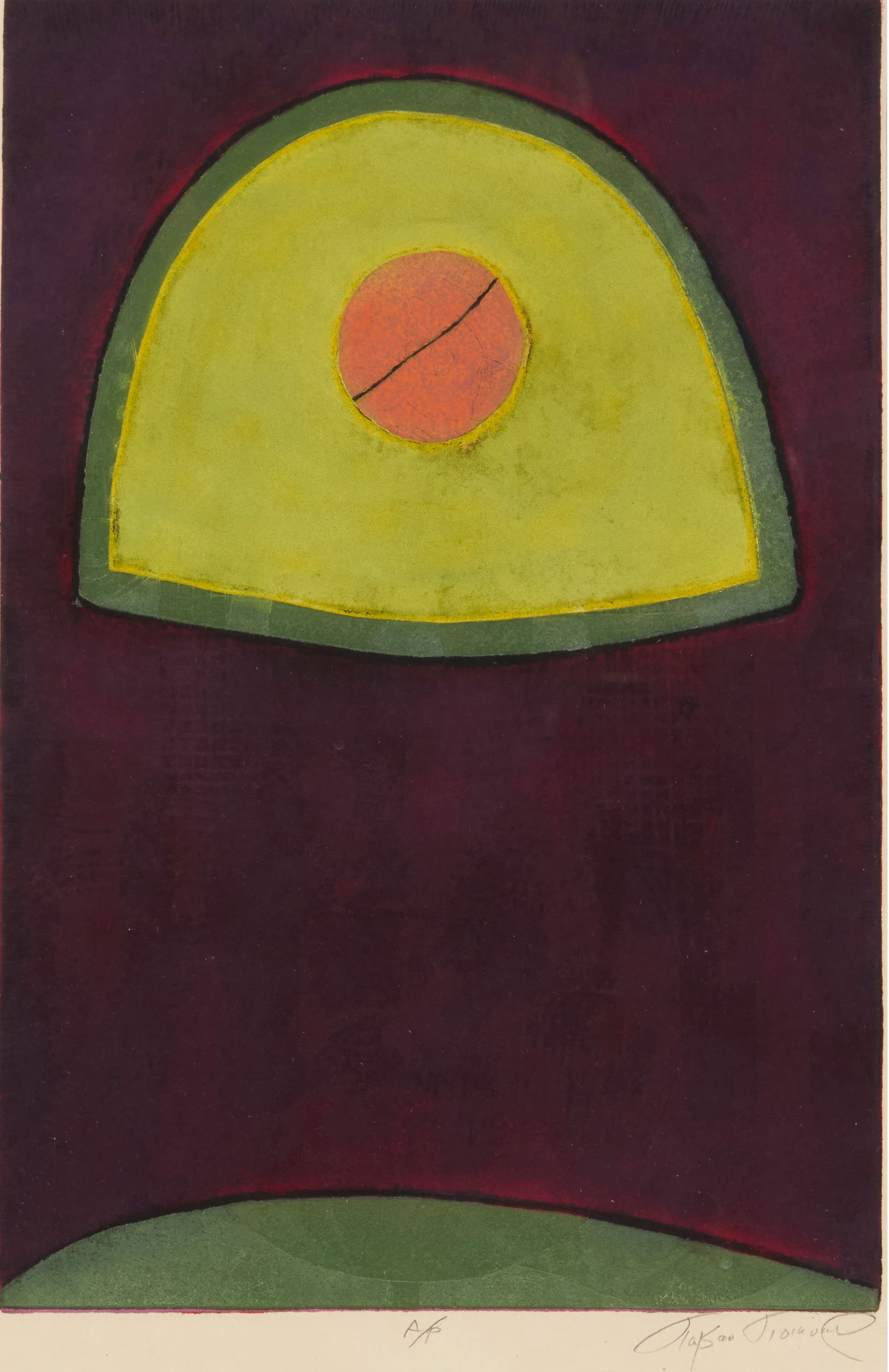 Takao Tomono (b. 1935), Abstract composition: Takao Tomono(b. 1935)Abstract compositionEtching and aquatint in colors on wove paperAn artist's proof (aside from the edition of unknown size)Signed and inscribed "A/P" in pencil in the lower margin: