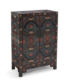 An Asian ebonized wood cabinet