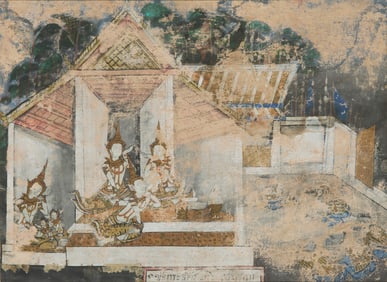 A Thai narrative painting, Thailand, Rattanakosin period, 19th/20th Century