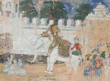 A Thai narrative painting, Thailand, Rattanakosin period, 19th/20th Century