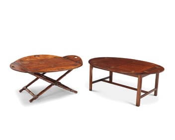 A pair of English mahogany butler's trays