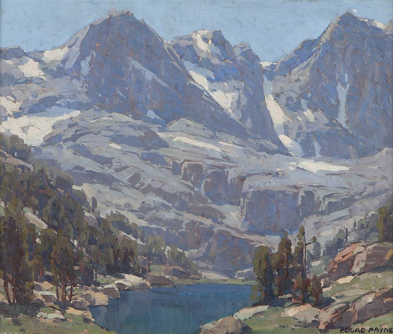 Edgar Alwin Payne (1883-1947 Hollywood, CA): ''Sierra Lake (La Marque Lake near Bishop, Calif.)'', signed lower right: Edgar Payne, titled verso, oil on canvas, 25'' H x 30'' W, est: $40,000/60,000