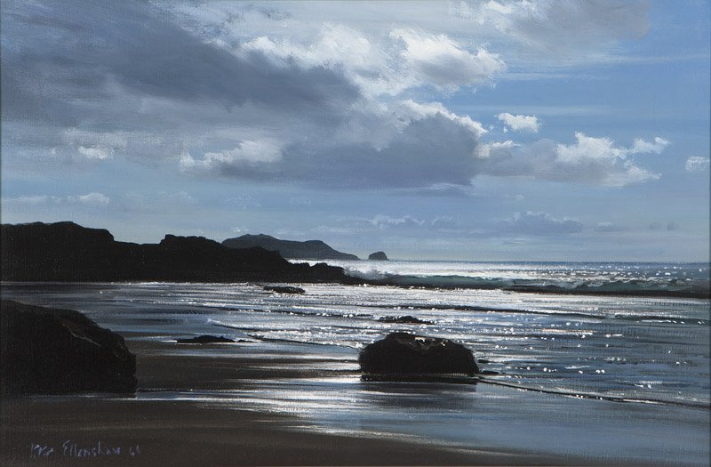 Peter Ellenshaw (1913-2007 Santa Barbara, CA): ''Silver Reflections'', signed and dated lower left: Peter Ellenshaw 64, oil on canvas, 16'' H x 24'' W, est: $2000/3000