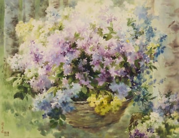 Fu Shangyuan (b. 1933), "Wild Flowers Beside Forest"
