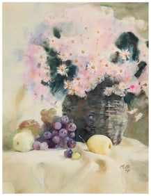 Guan Weixing (b. 1940), "Fresh Flowers and Fruit," 1990