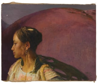 Qu Baiping (b. 1945), "The Earring," 1990