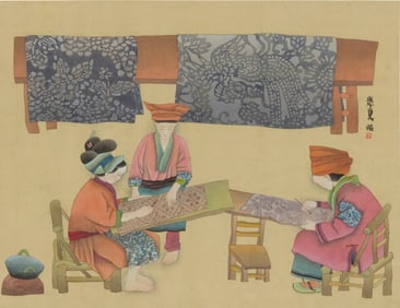 Li Qiang (b. 1965), "Stenciling Silk"
