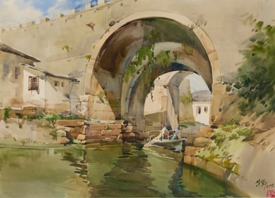 Hua Yiyu (1922-2005), "Wumen Bridge" (Humen Bridge), 1979