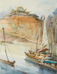 Hua Yiyu (1922-2005), "Dragon King Temple," 1982