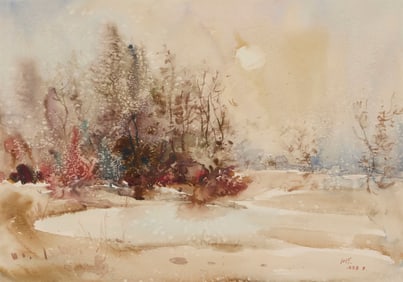 Liu Fenglan (b. 1944), "Early Snow in Beijing Suburb," 1988