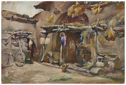 Cheng Yuan (b. 1952), "Hanging Fish & Laundry"