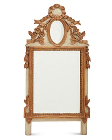 A Louis XVI-style paint-decorated and giltwood mirror