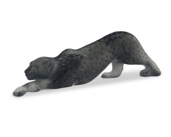 A Lalique black glass 'Zeila Panther' figure