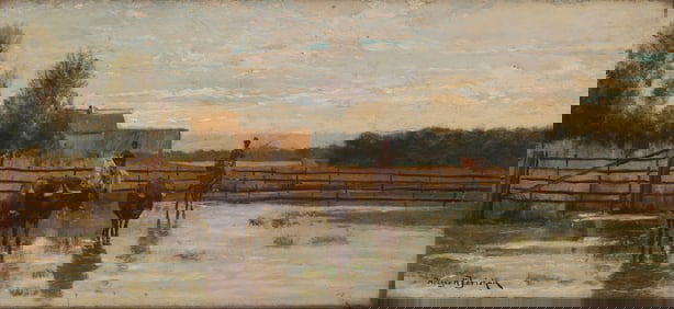 Holger Hvitfeldt Jerichau (1861-1900), European farm scene, likely Denmark
