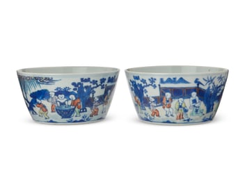 A pair of Chinese Doucai porcelain bowls