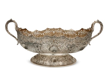 A repousse sterling silver center bowl