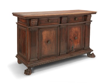 An Italian Renaissance walnut credenza