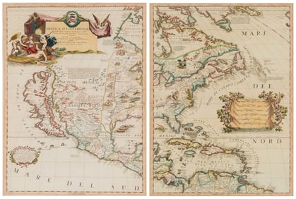 Vincenzo Maria Coronelli (1650-1718), "America Settentrionale Colle Nuove Scoperte Sin All Anno