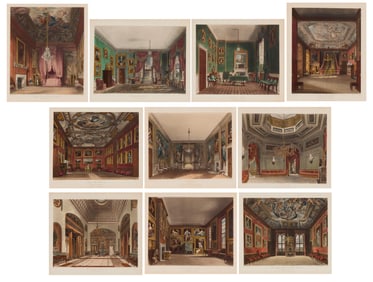 10 plates from "The History of the Royal Residences of Windsor Castle, St. James's Palace, Carlton