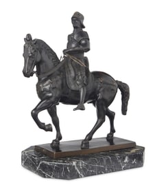 A patinated bronze equestrian statue of Bartolomeo Colleoni