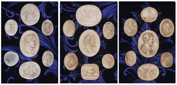 Three sets of Grand Tour plaster intaglios