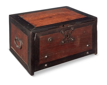 A Continental partial ebonized walnut tabletop cabinet