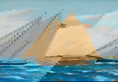 Thomas Willis (1850-1925), Sailing ship at sea, 1907
