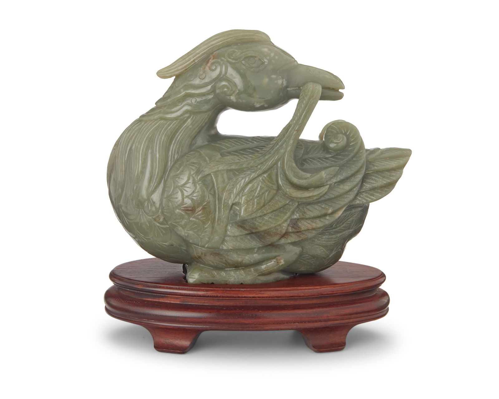 A Chinese carved jade figure of a duck (1 of 5)