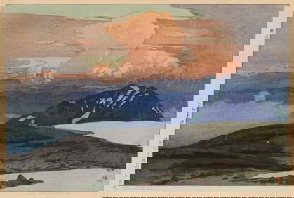 Hiroshi Yoshida (1876-1950), "Goshikigahara," from the "Twelve Scenes in the Japan Alps" series,