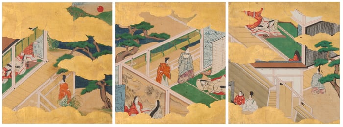 Scenes from The Tales of Genji, Japanese, Meiji period, 19th century