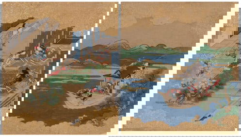 Two Japanese Edo period Tosa School paintings