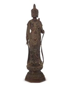 A Japanese bronze figure of Kannon
