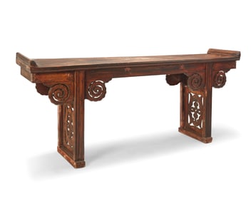 An Asian colonial carved wood altar table