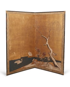A Japanese two-panel byobu screen