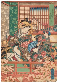 Utagawa Kunisada (1786-1865), Untitled, from the "Kadoya Ebita Uchi, Minako Ni Sakura" series