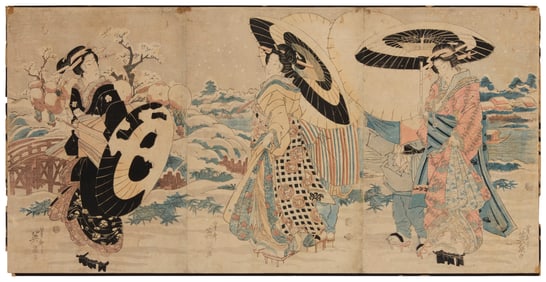 20th Century Japanese Woodcut in colors