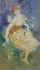 Jules Cheret (1836-1932), "La Guirlande des fleurs"