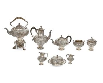 An Edward VII sterling silver coffee and tea service