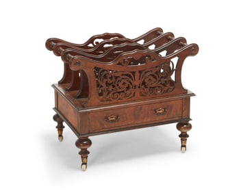 A Victorian walnut Canterbury