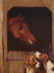 Colin Graeme (1858-1910), A horse and two hounds, 1904