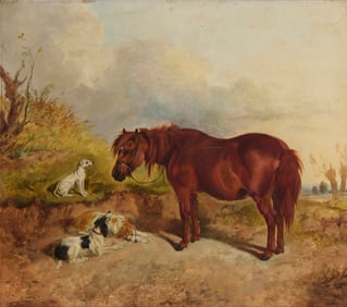 James Thomas Wheeler (1849-1888), Horse with dogs