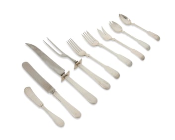 A Porter Blanchard sterling silver 'Fiddle' flatware service