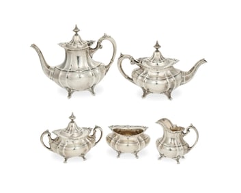 A Reed & Barton sterling silver 'Hampton Court' tea and coffee service