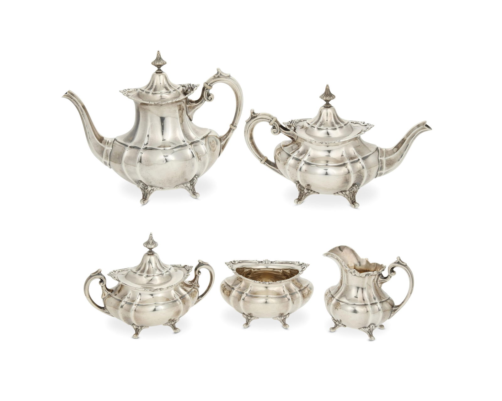A Reed & Barton sterling silver 'Hampton Court' tea and coffee service (1 of 4)