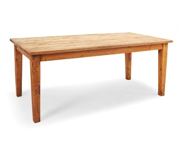 A Rustic stripped wood harvest table