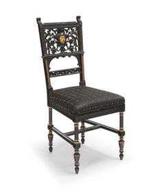 An American Renaissance Revival carved wood side chair