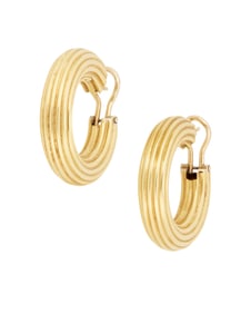 A Pair of 18K Gold Hoop Earrings