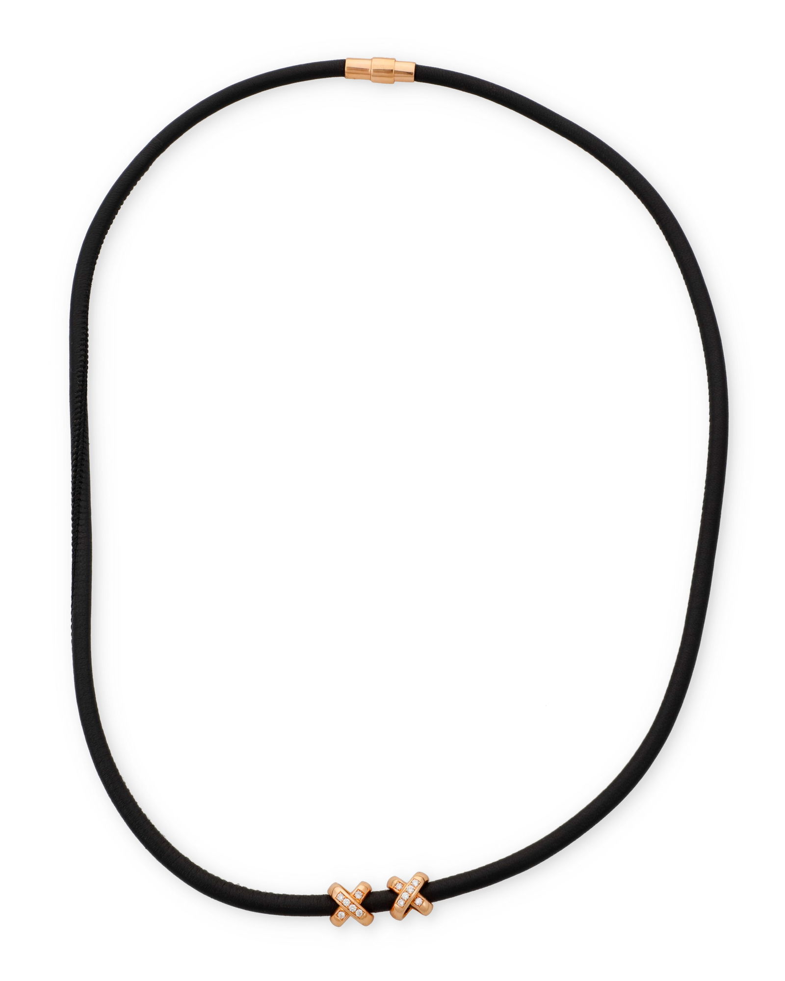 An 18K Gold and Diamond Necklace- Check Metal (1 of 2)