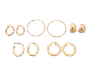 A Group of Gold Earrings