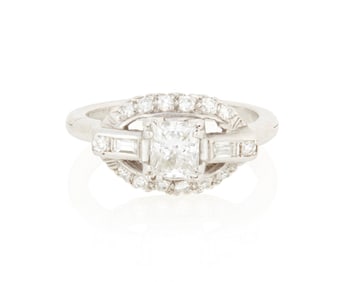 A Platinum and Diamond Ring